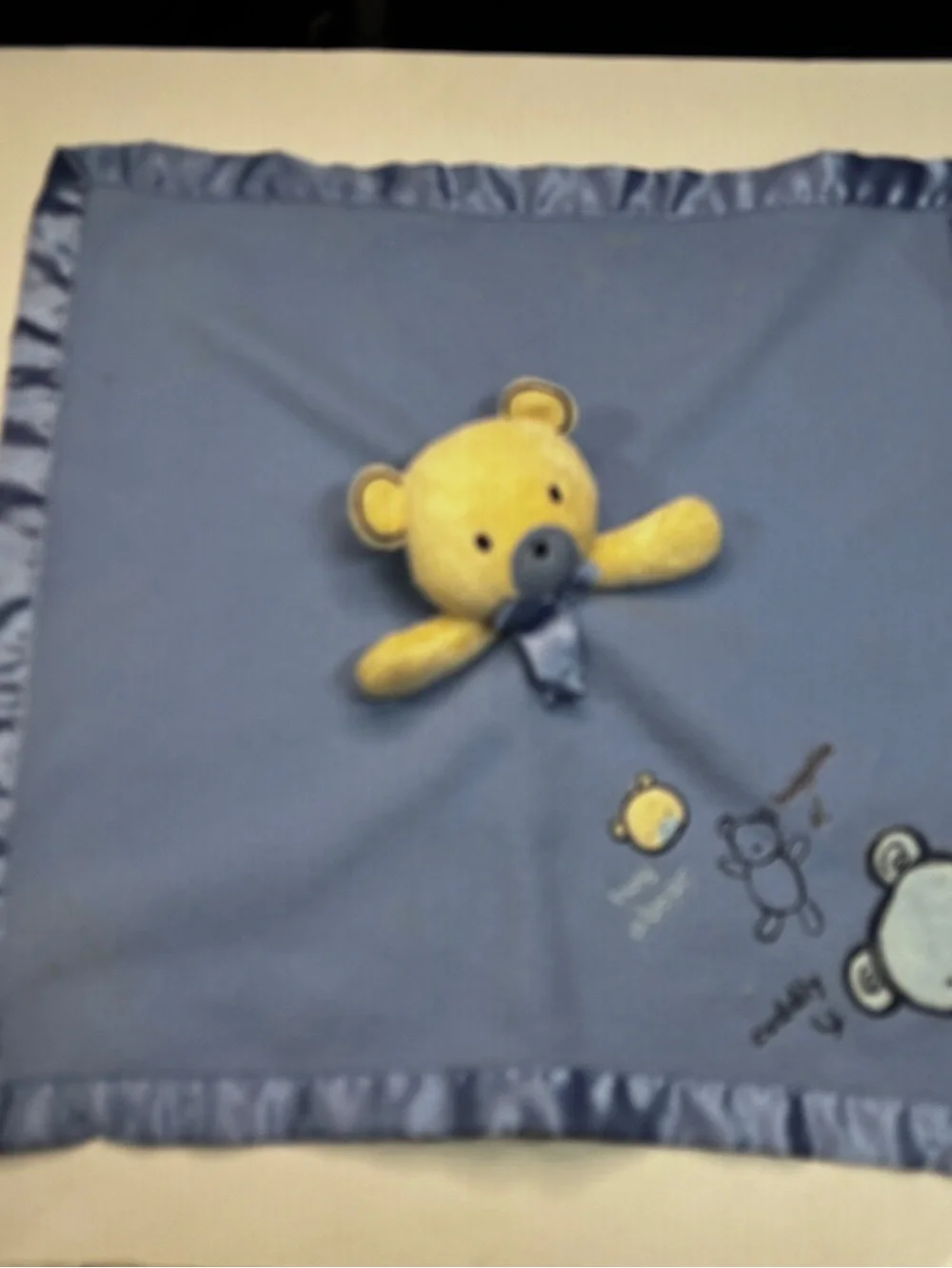 Carter's Classics Hug A Bear Huggable Cuddly Security Blanket Blue